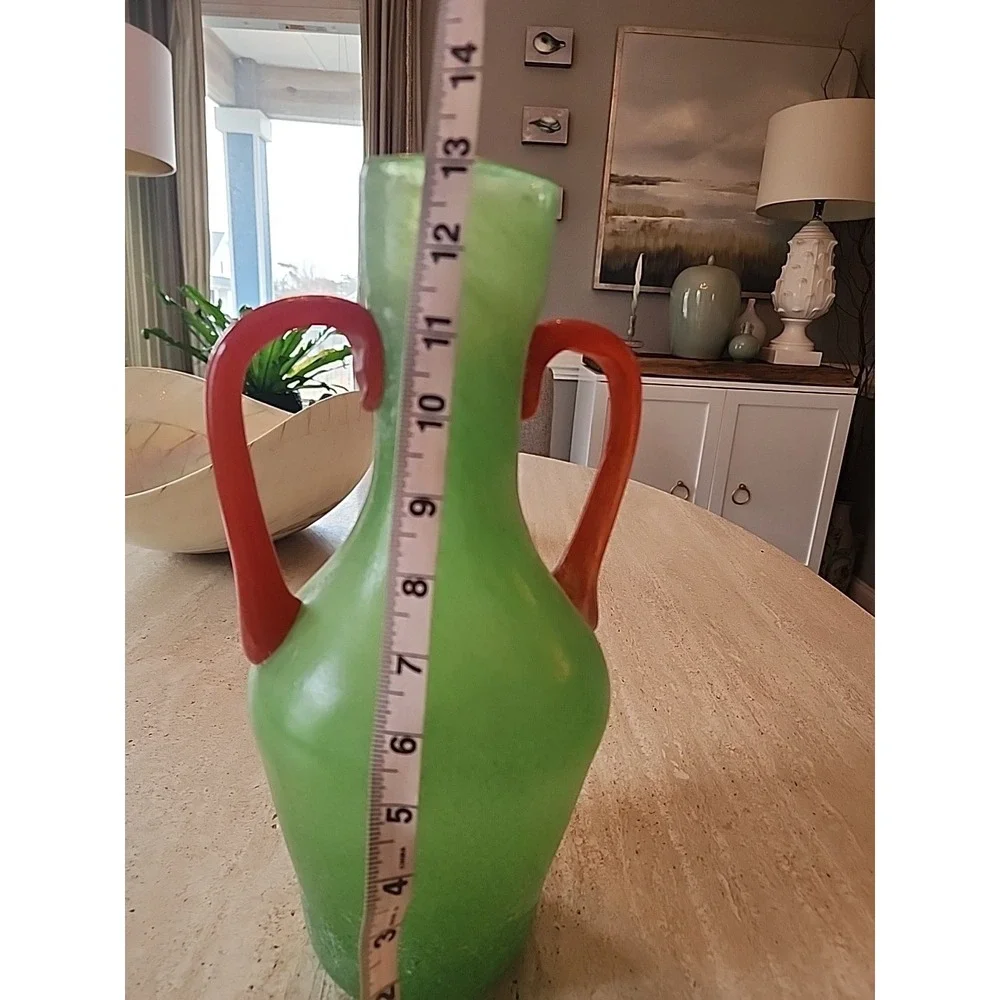 X Vintage Murano Scovo Two Handle Jug Vase
